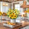6pcs Sunflower Artificial Flowers Bouquets with Fake Yellow Tulips